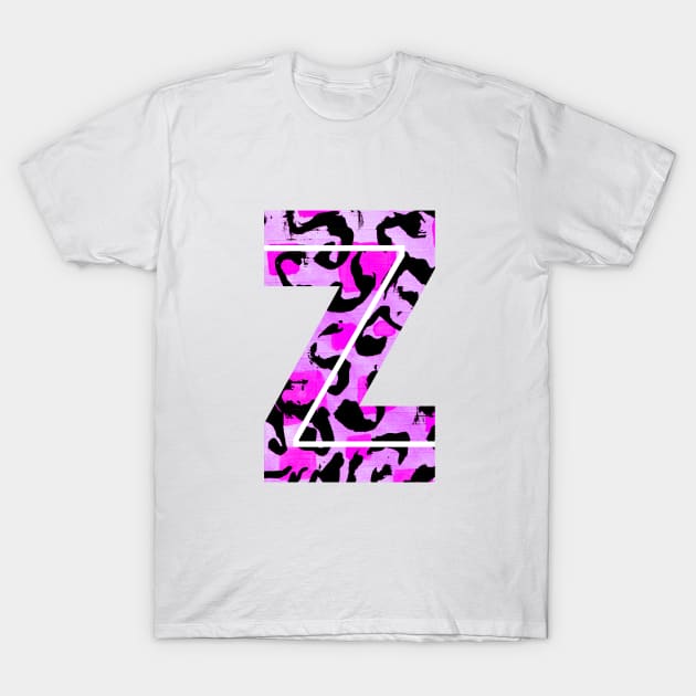 Letter Z Watercolour Leopard Print Alphabet T-Shirt by Squeeb Creative